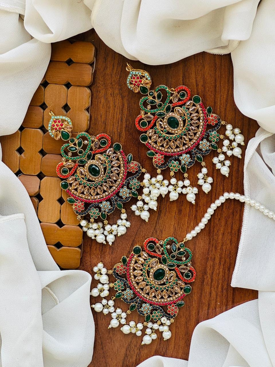 WhatsApp Image 2025-11-07 at 7.10.28 PM Naura earrings teeka - Image 1