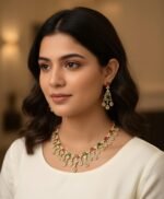 *Traditional jewelry South Indian Stylish Zarcon Stone's Necklace Set✨ - Image 3