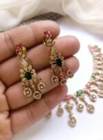 *Traditional jewelry South Indian Stylish Zarcon Stone's Necklace Set✨