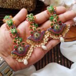 Nauratan earrings teeka