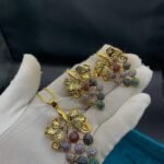 Goldplatted oxidise zircon pendent