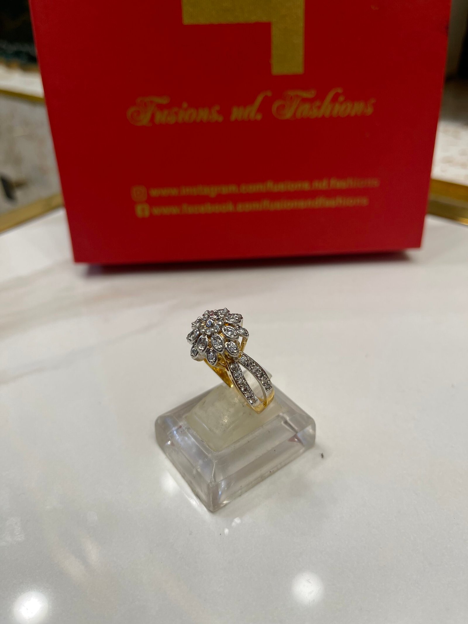 IMG_4051 Ring goldplated diamond cut - Image 1