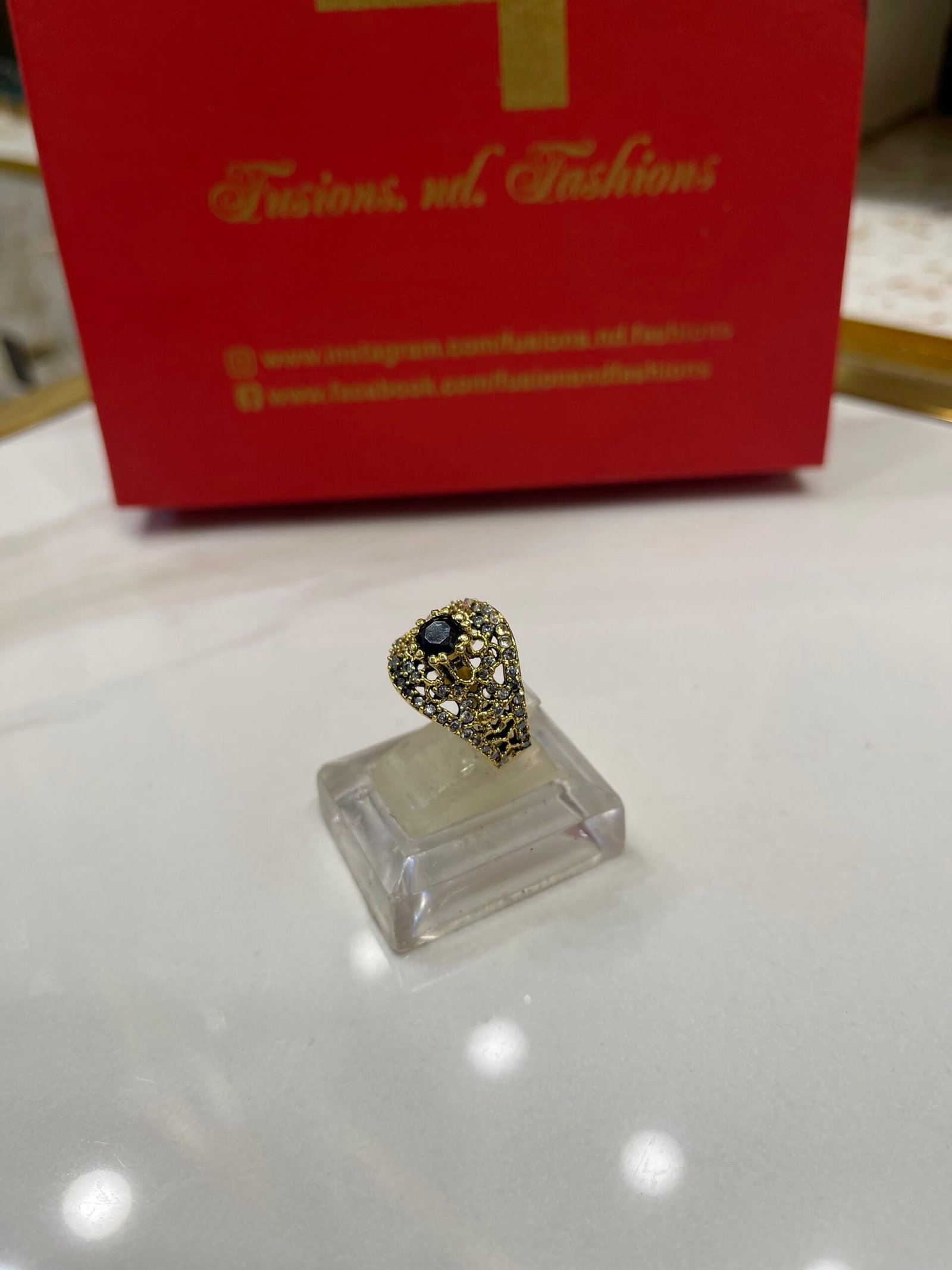 IMG_4054 Ring goldplated diamond cut - Image 1