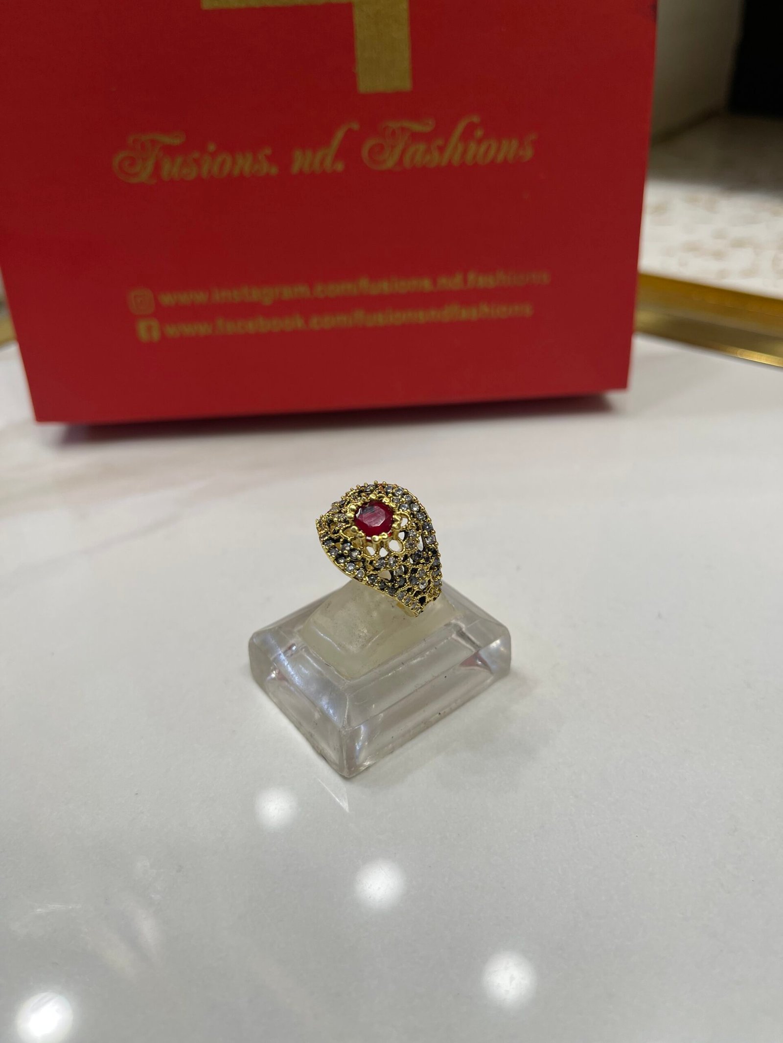 IMG_4057 Ring goldplated diamond cut - Image 1