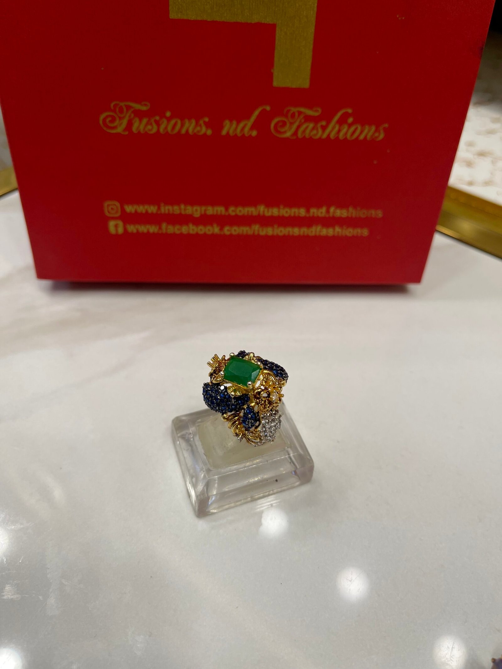 IMG_4106 Diamond cut goldplated ring - Image 1