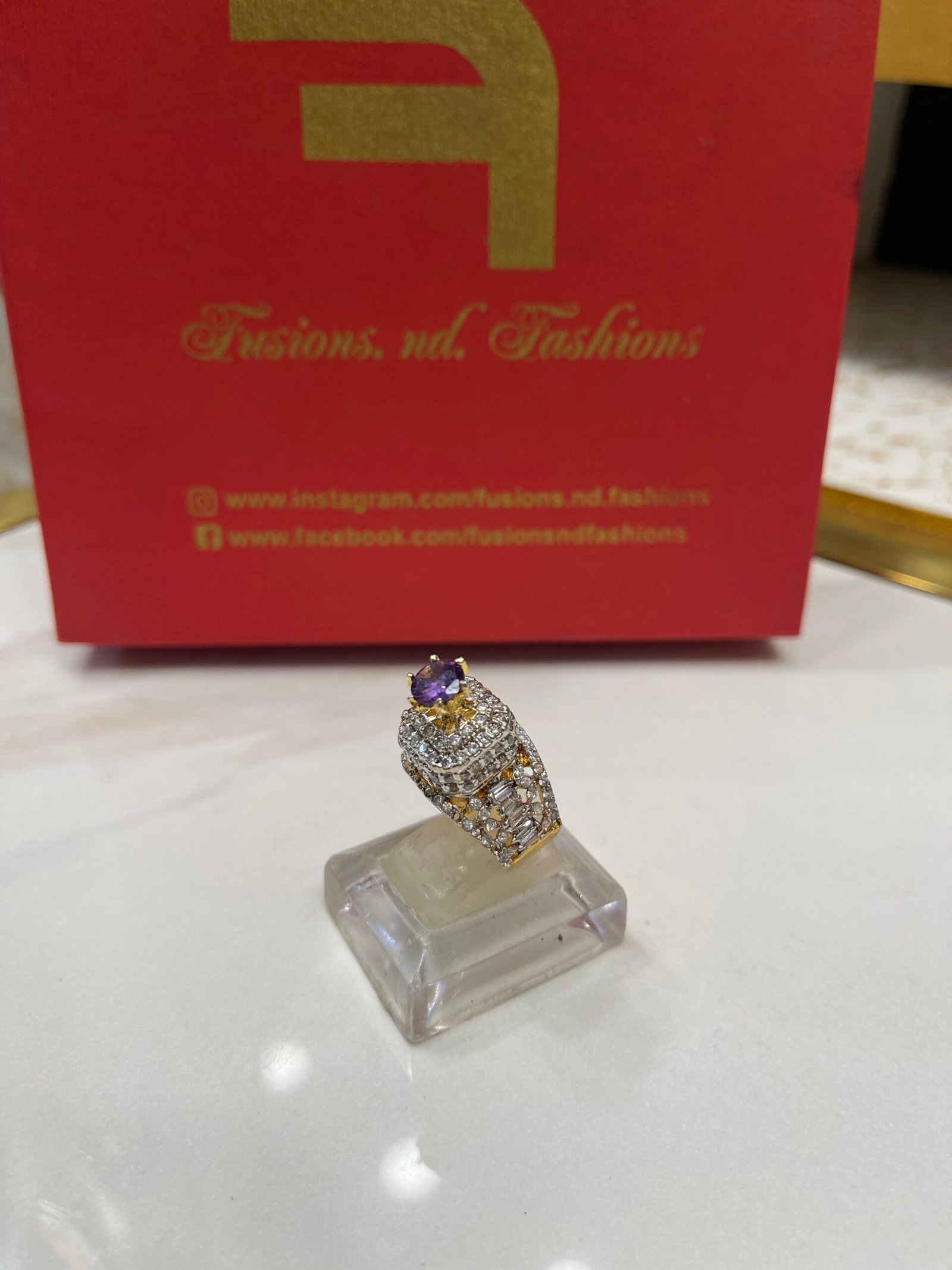 IMG_4107 Diamond cut goldplated ring - Image 1