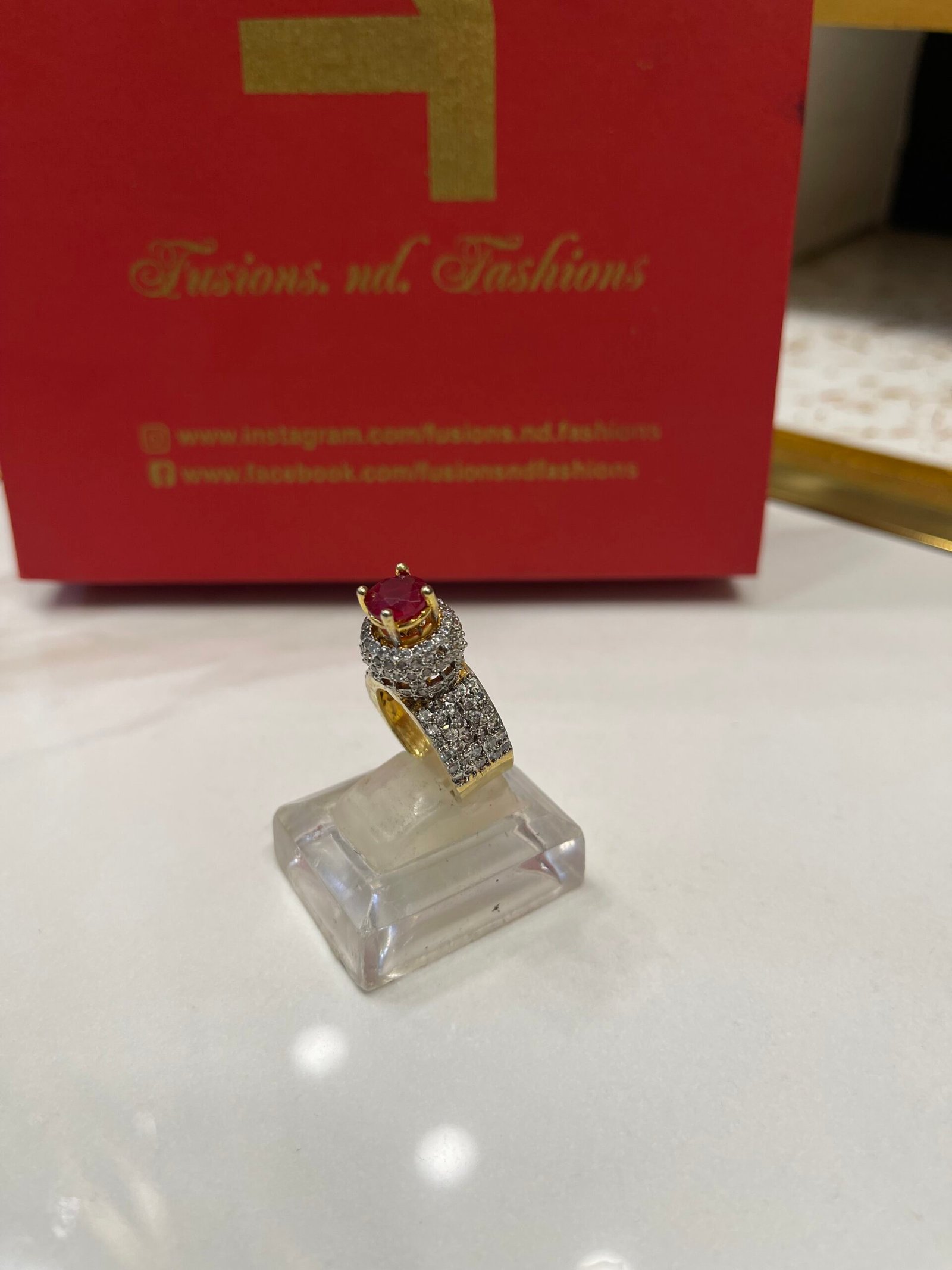 IMG_4125 Ring goldplated diamond cut - Image 1