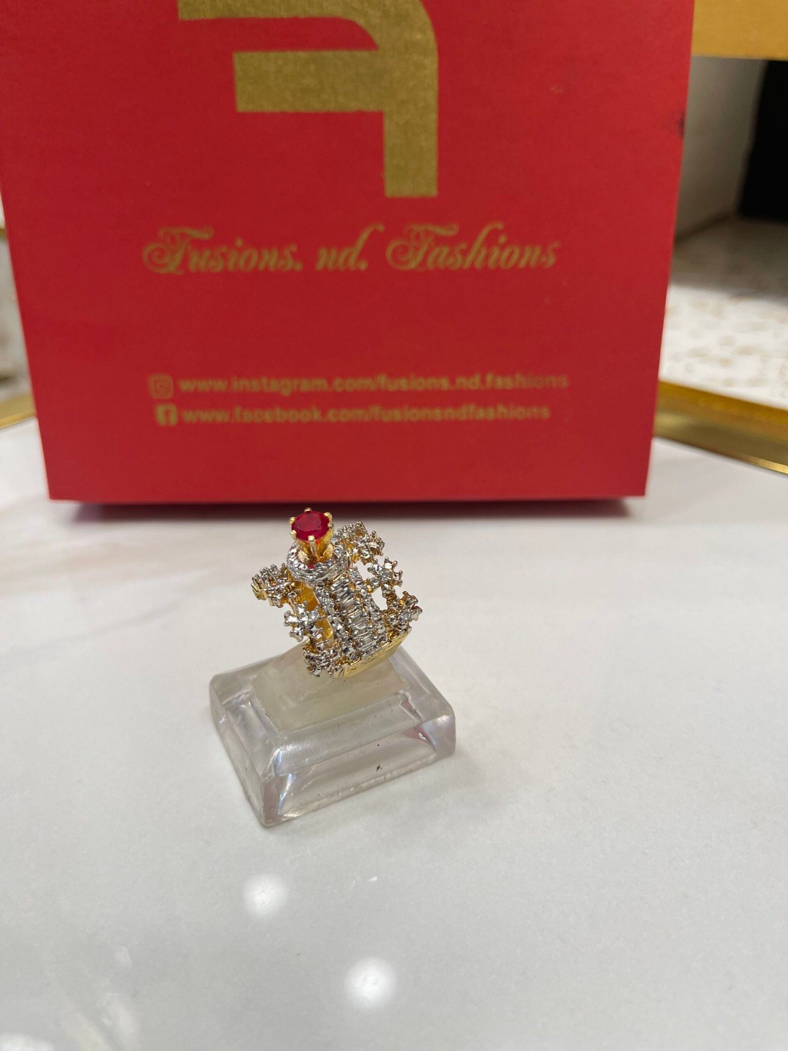 IMG_4126 Ring goldplated diamond cut - Image 1