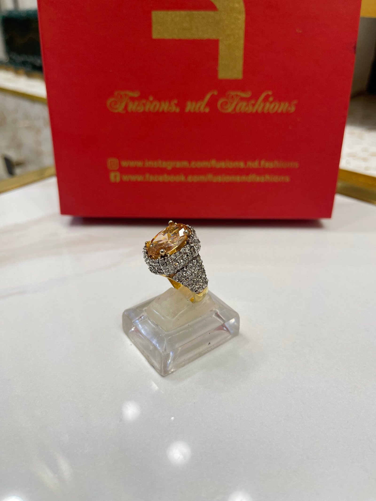 IMG_4135 Diamond cut goldplated ring - Image 1