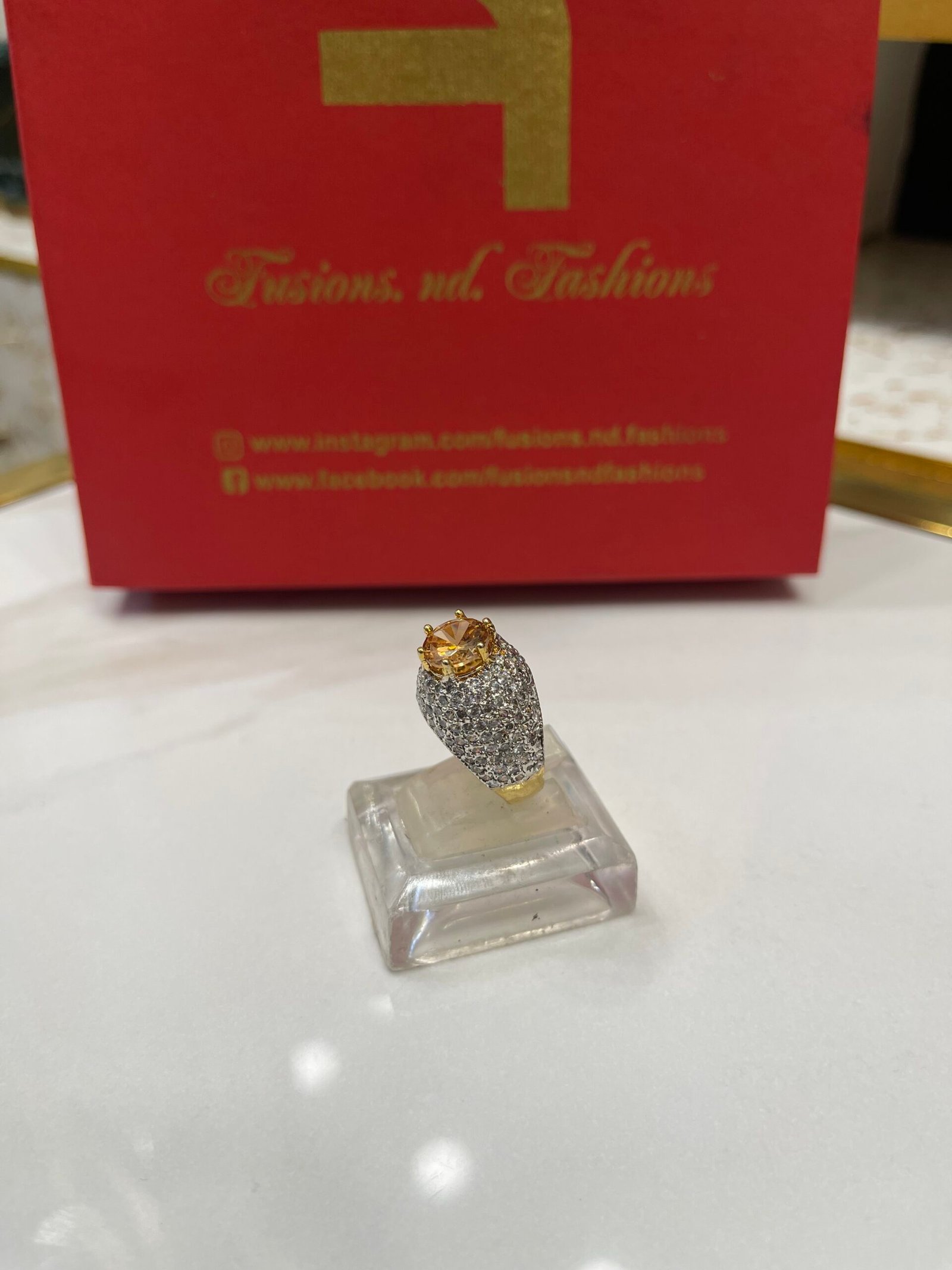 IMG_4152 Diamond cut goldplated ring - Image 1