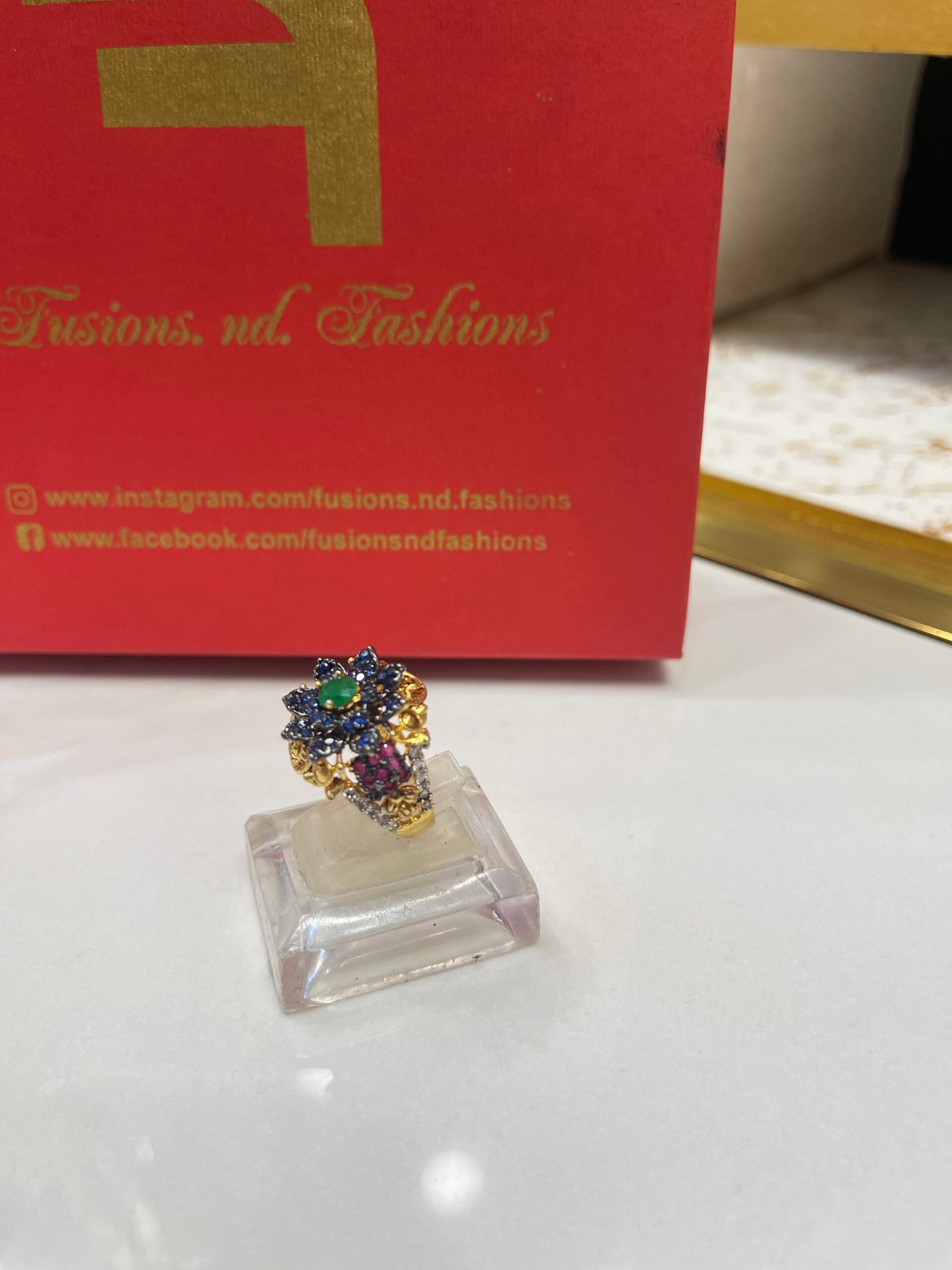 IMG_4171 Ring goldplated diamond cut - Image 1