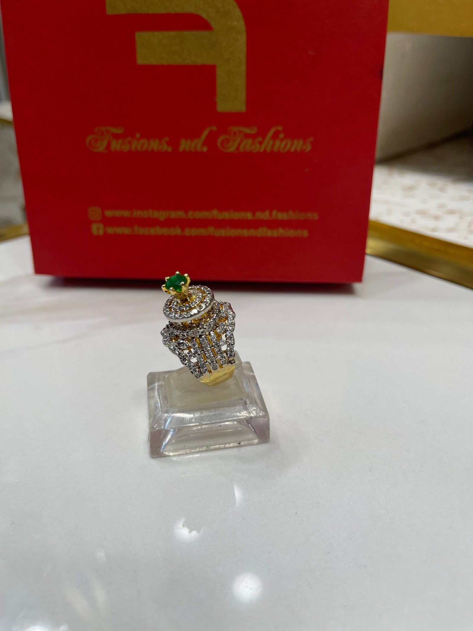 IMG_4199 Ring goldplated diamond cut - Image 1