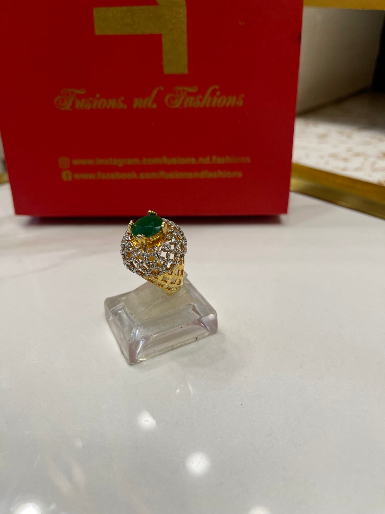 IMG_4200 Ring goldplated diamond cut - Image 1