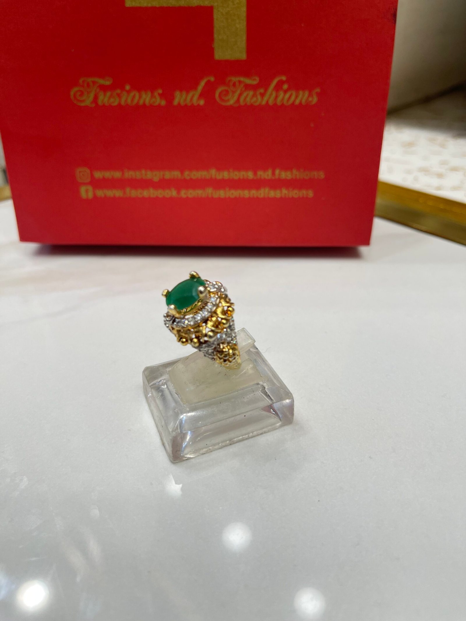 IMG_4205 Ring goldplated diamond cut - Image 1