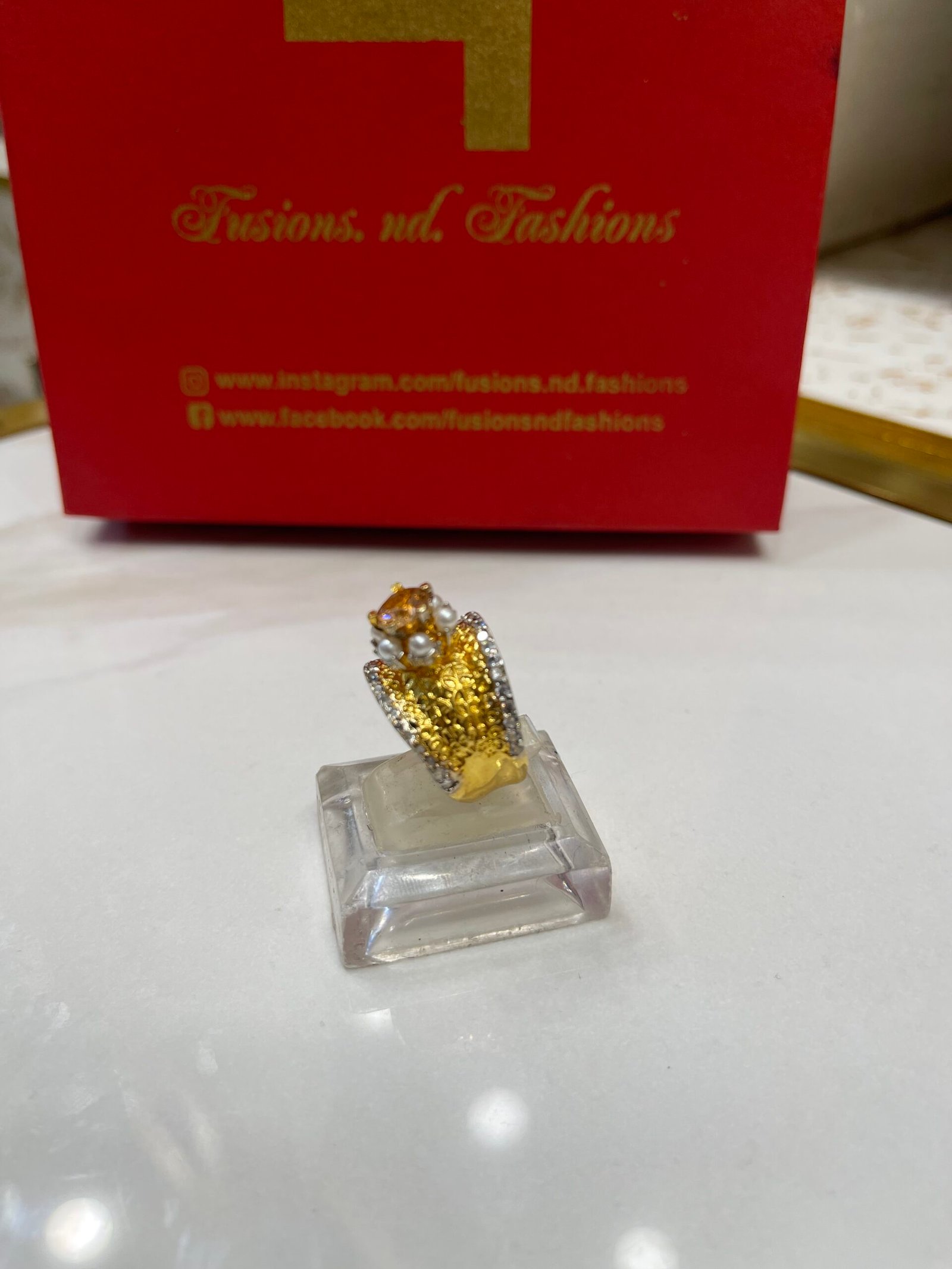 IMG_4207 Ring goldplated diamond cut - Image 1