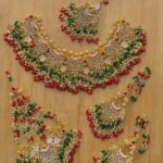 Bridal choker with naurtran beads