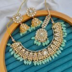 Kundan neckline with jhumki