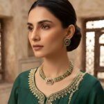 Raniya traditional south indian zarcon necklace set