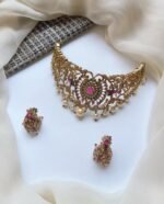 South indian zircon collar set wd jhumki - Image 2