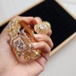 Reemal ad zircon hand cuff with ring